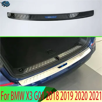 A BMW X3 G01 2018 2019 2020 2021 Rozsdamentes acél hátsó lökhárító védelem ablakpárkány kívül trunks dekoratív tábla pedál