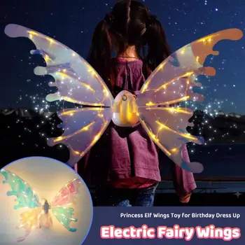 Világító Elektromos Elf Szárnyak Ragyogó Szivárvány Színű LED Szárnyak Fluoreszkáló azt Mutatja, Pillangó Jelmez Pillangó Szárnyak Felnőtt Gyerekek