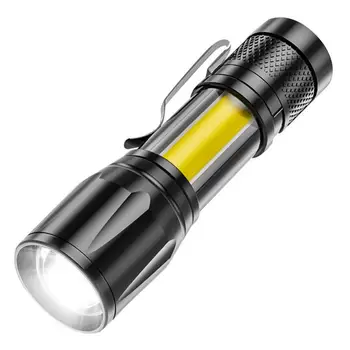 Sürgősségi Zseblámpa Munka COB Fény Újratölthető Hosszú távú Erős Fény Hordozható Mini LED-Zseblámpa Kerti Kemping Világítás