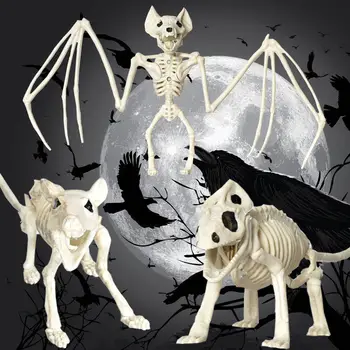 Halloween Csontváz Denevér, Pók Ijesztő Csontok Mozgatható Állat Modell Halloween Party Dekoráció Otthon Kísértetjárta Ház Kellékek Gyerek Játék