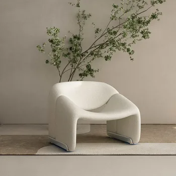 Luxus kanapé, szék, bárány, bársony, Skandináv stílusban egyetlen személy, szék, bútor, egyszerű, hétköznapi, otthoni, nappali puha szék