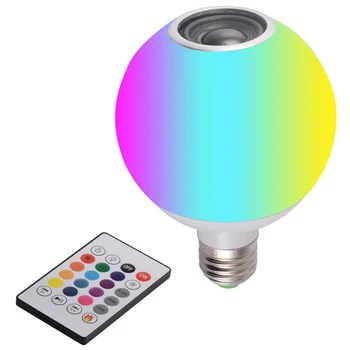 40W E27 Bluetooth Zene Labdát Fények Színes RGB Mennyezeti Lámpák Audio Izzó Lámpa