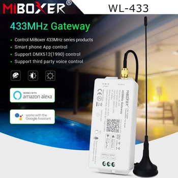 Miboxer WL-433 433 mhz-es Átjáró DC5V/5 WiFi RF DMX512(1990) Smartphone APP hangvezérlés a MiBOXER 433MHz Sorozat Termékek