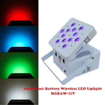 Vezeték nélküli Akkumulátor Uplight 12x18W 6in1 RGBAW UV LED Lapos Par Lehet IR Távirányító Dmx 512 Színpadi Fény