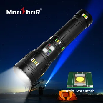 Ultra Erős LED-es Zseblámpa Szuper Fényes Hosszú távú Taktikai Zoom Sürgősségi Fáklya Kemping Lámpa Teljesítmény Kijelző Funkció