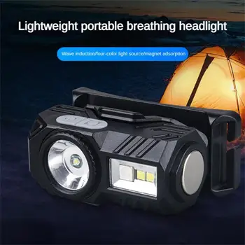 Mini LED Fényszóró Mozgásérzékelő Kempingezni, Horgászni Lámpás C-Típusú Töltő Erős Fény Fényszóró Figyelmeztető Lámpa Cap Tár Fények