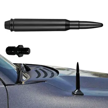 Fekete Rövid Autó Golyó Antenna 14.5 cm-es Alufelni Jármű Antenna Árboc Csere, Vízálló Menetes Anti-Theft Zár Design