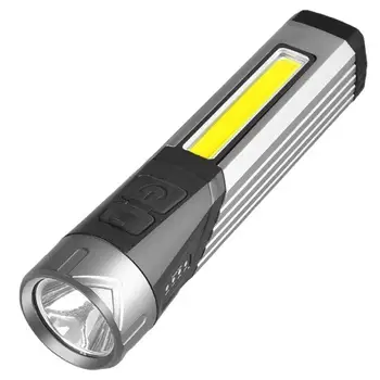 90 Fokos Lámpa USB-s Vezeték nélküli 500 Lumen Alumínium Zseblámpa Összecsukható 90 Fokos Fordulat Zsebében Klip Mágneses Alap Beépített