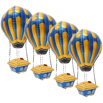 4 Db Hőlégballon Party Kellékek Gyerekek Lufi Dekoráció, Baba Zuhany Felső Érettségi Szülinapi Alumínium Fólia