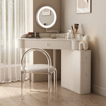 Francia stílus Krém stílus Sarok szekrény Drag Tömör fa Hálószobás, Modern, minimalista hiúság íróasztal