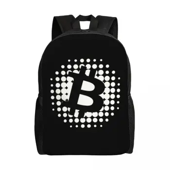 Vásárlás Bitcoin Gombot Laptop Hátizsák Férfiak Nők Alkalmi Bookbag Iskolai, Főiskolai Hallgatók Fizetőeszköz BTC Blokklánc Geek Táska