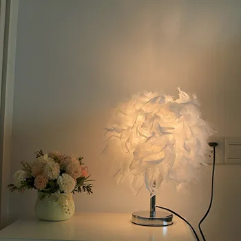 Toll Éjszakai Fény Távirányító asztali Lámpa Kreatív Toll Lámpaernyő Esküvői Nappali, Hálószoba Dekoráció