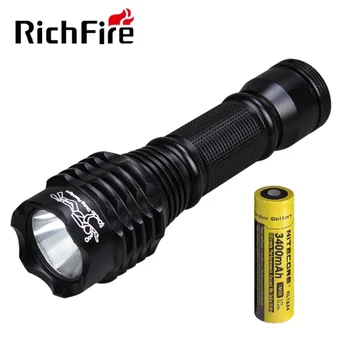 Richfire SF124 CREE LED Zseblámpa XML-T6 1100lm Kültéri Világítás a Nitecore 3400mah 18650 Akku a Kemping önvédelem