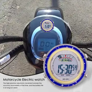 Vízálló Kormány Óra Izzó Tárcsa Motor Nézni Stick-A Motorkerékpár Mount Óra Digitális Óra Motoros Órák