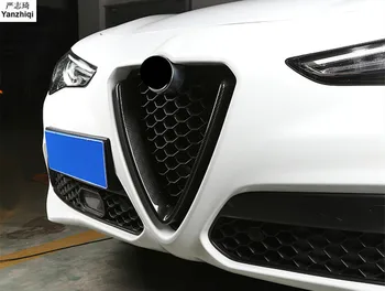 Ingyenes szállítás 1db Szénszálas elülső nettó dekoráció keret autó stílus 2017 2018 Alfa Romeo Giulia Stelvio