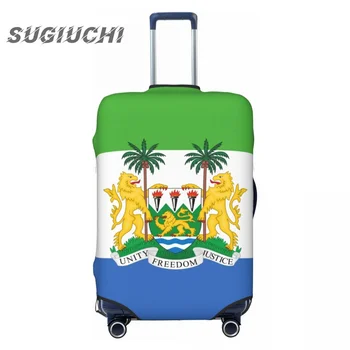 Sierra Leone Ország Zászló Csomagtér Fedél Bőrönd Utazási Kellékek Nyomtatott Rugalmas Porvédő Zsák Trolibusz Esetében Védő