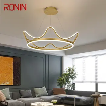 RONIN Északi Medál Lámpa Modern Arany Kreatív LED Korona Mérkőzések Haza Nappali, Hálószoba Decor Csillár Lámpa