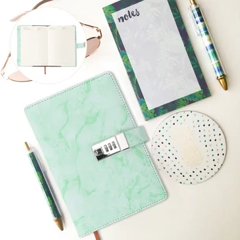 A lányok Álló Jelszó Notebook Multi-function Lock Folyóirat Folyóiratok Papír Hordozható Napló Háztartási Utazási Jegyzettömb