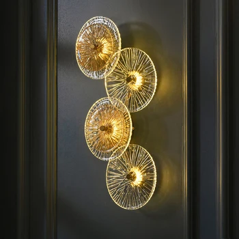 A Modern Golden Crystal Fali Lámpa Lakberendezési Hálószoba, Nappali Éjjeli Lótusz Levél Fali Lámpa Fürdőszoba Beltéri Led Üveg Lámpák