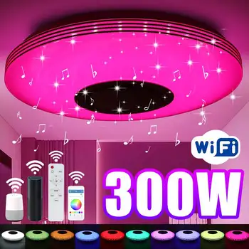 300W 39cm WiFi Mordern RGB Szabályozható LED-es Mennyezeti lámpa, Otthon, Nappali Világítás Remote APP Ellenőrzési bluetooth Zene Mennyezeti Lámpa