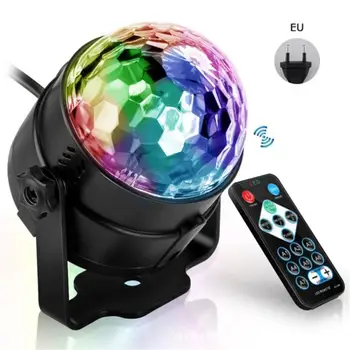 Hang Aktivált Forgó Disco Fény Színes LED-es Színpadi Lámpa 3W RGB Lézer Projektor Lámpa DJ Party Fény Haza KTV Bár Karácsony