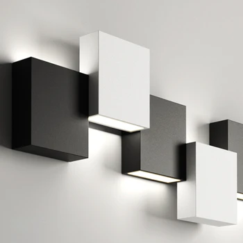 Fény Luxus Minimalista Fali Lámpa Személyre szabott Fekete-Fehér Kombináció Lámpák Északi Nappali Háttér Fali Lámpák