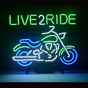 Motoros Live 2 Kört Neon Bár Fény Egyéni, Kézzel Készített, Valódi Üveg Cső Motorkerékpár Room Decor Kijelző Neon Lámpa Ajándék 19