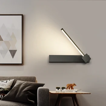 Északi éjjeli fali lámpa nappali, hálószoba, egyszerű, modern folyosó kreatív LED hotel forgatható téglalap alakú lámpák