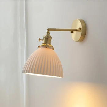 Kerámia Luxus Fali Lámpa Skandináv Minimalista Ins Hálószoba Éjjeli Lámpa Retro Led Dekorációs Személyre Szabott Étkező Világítás