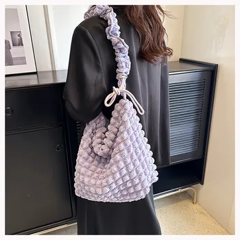 Koreai divat Nylon válltáskák Női hobo Shopper Táska, Steppelt Rakott Design Felhő Kors Táska Nagy Kapacitású Tote Bags