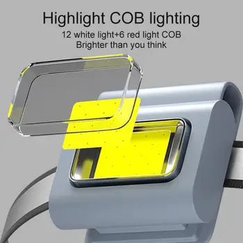 Többfunkciós Hordozható LED Fény Mágneses Töltés Fény Ruhát Klip Futó Fény Szilikon Munka Erős Fény Fényszóró