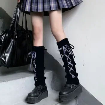 Lolita Hosszú Zokni Japán JK Nők lábmelegítő Őszi Meleg Borjú Fedezze Édes Kislány Kötött felhalmozódik Zokni Fűszeres Lány Lábát Takaró