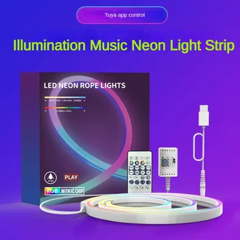 LED Neon Szalag Világítás Tuya APP WIFI Bluetooth Smart RGB Környezeti Fény, Zene Szinkronizálása Neon Led Lámpa, Játék Szoba, Hálószoba, Bár Fél