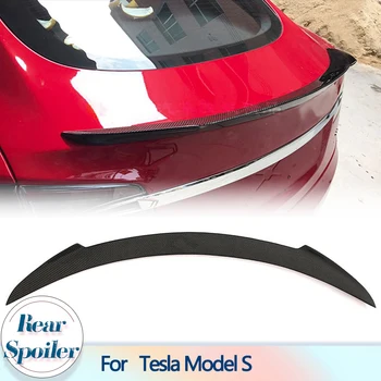 Autó Hátsó Csomagtartó Spoiler, Szárny A Tesla Model S Sedan 4 ajtós 2012-2019 Szénszálas Versenyautó Hátsó Csomagtartó Csomagtartó Ajak Szárny Spoiler FRP