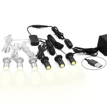 USB 5V Beépíthető a Szabályozható LED Szekrény Világítás Modell Kijelző Számláló Bor Garázs Kit Kiállítás Esetben Polc Mini Reflektor