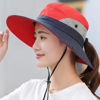 Vödör kalap Női nyári szabadtéri sportok kalap Új koreai napellenző lovagló kalap