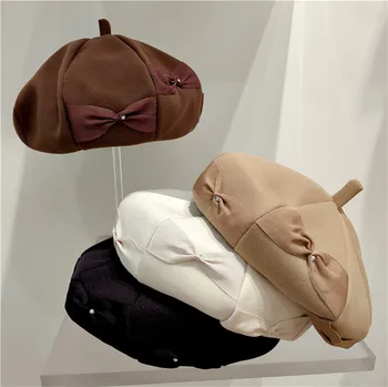 202308-YY elegáns dropshipping japán aranyos bowknot pearl street hölgy sapka sapka női Szabadidő festő kalap