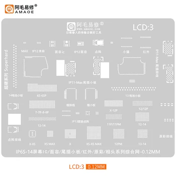 LCD BGA Reballing Forrasztani Sablon Sablon iPhone 14Pro 13PM 12 IP11 XR 8P 7 6-OS LCD Kijelző Arcát ID IC Lapkakészlet