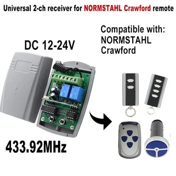 Normstahl CRAWFORD Garázs Távirányító Vevő 2CH 12V 24V DC RCU433-2/EA433 2KS/4KS/RCU433-4/N002800 433.92 MHz-es Ajtó Nyitó