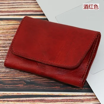 A felső réteg a bőr, növényi cserzett kézzel festett pénztárca, régi kártya táska, kreatív multi-funkcionális nulla pénztárca