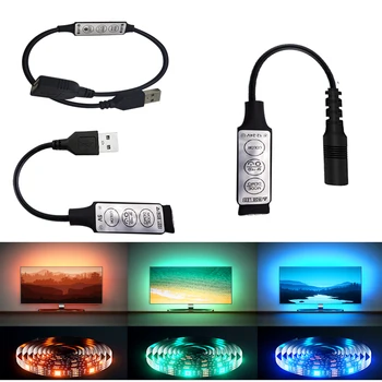 DC 5V -24V DC USB 3Key RGB LED vezérlő Szabályozható vezérlés 3535 2835 5050 RGB LED szalag