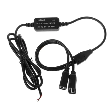 Autó Dual USB-Női Plug 12V, hogy 5V Dc 3A, hogy a Dc Tápegység Conv