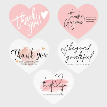 30db/csomag Szív Rózsaszín Köszönöm Kártyát Támogató Üzleti Csomag Dekoráció 