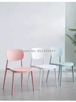 Skandináv design haza étkező szék műanyag szék modern minimalista gazdaságos háttámla széklet nettó piros kulacs szék háttámla
