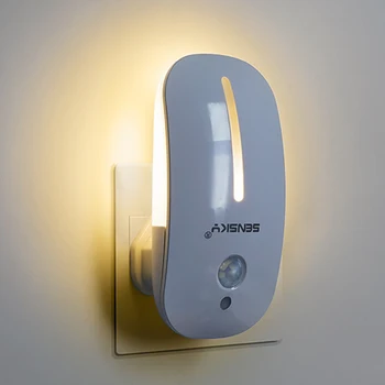 SENSKY LED-es Éjszakai Fény, Mozgás Érzékelő, Vezeték nélküli Plug Este Lámpa Folyosón Út