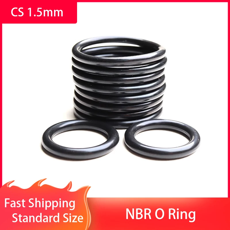 CS 1.5 mm,Magas olaj ellenállás Nitril O-Gyűrű NBR Gumi Tömítés O-Gyűrű,Vastagság 1,5 mm,OD 4-100mm - 0