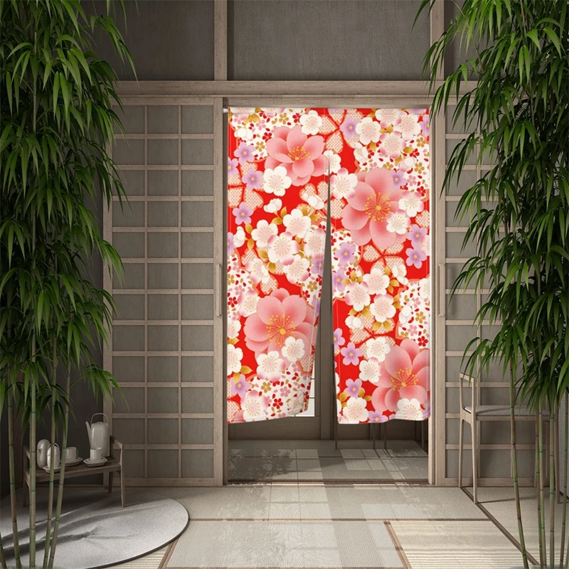 Japán Noren Ajtó Ajtó Curatin Cseresznyevirág Izakaya Partíció Függöny Konyha Hálószoba Fürdőszoba Ajtó Dekoráció A Fél Függöny - 0
