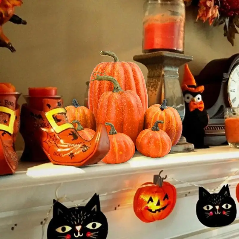Mesterséges Pumpkin Dekoráció Őszi Őszi Halloween Party Kerti Asztal Dekoráció Hamis Sütőtök Betakarítás Dekoratív Hab Sütőtök - 0