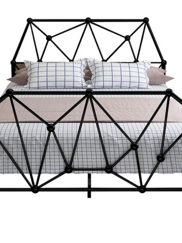 Egyszerű Skandináv stílusú polgári fogadó hazudik, vas művészeti ágy 1.2 m 1,5 m egyágyas kétszemélyes ágy felnőtt gyermekek - 1