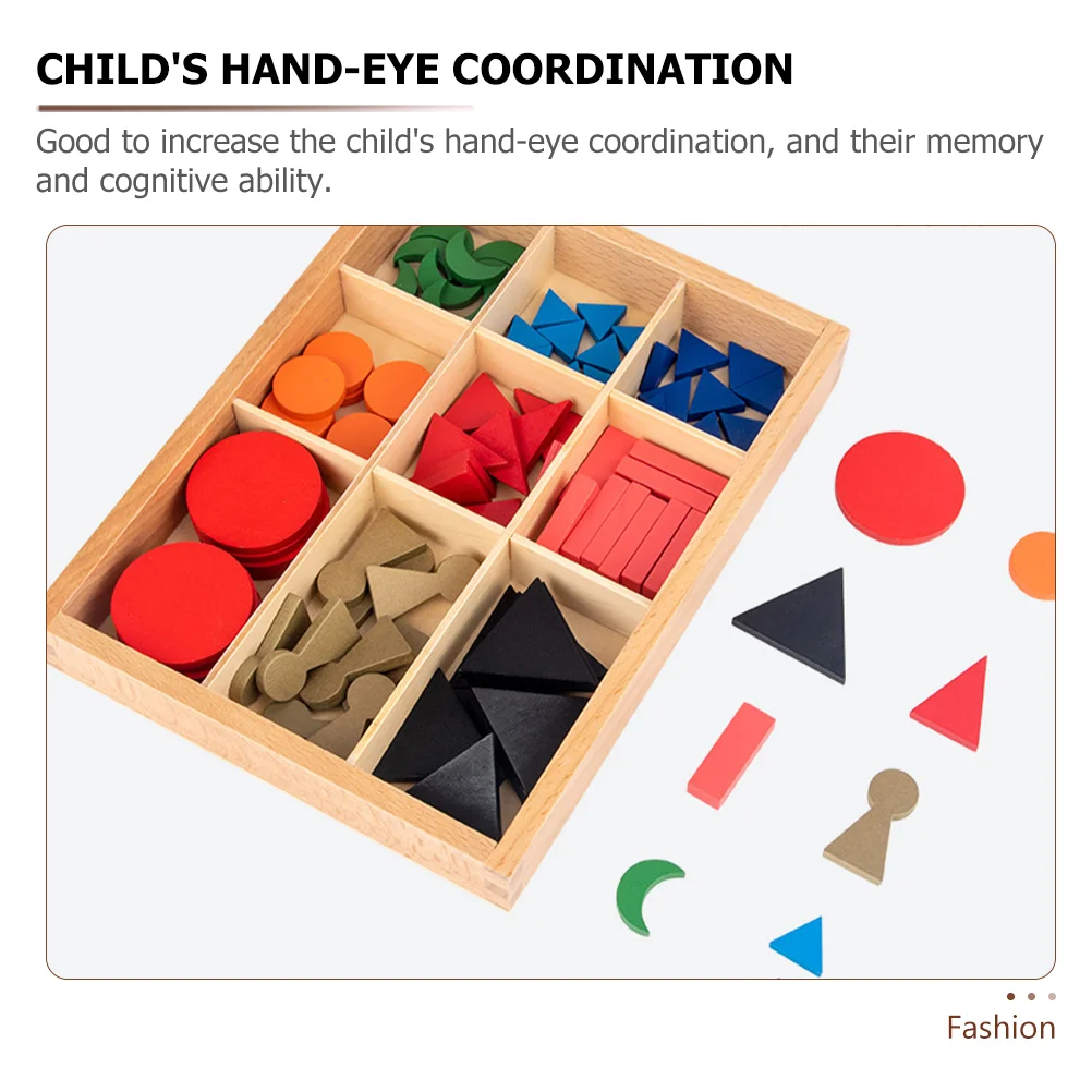 Montessori Oktatási Segédanyagok Fa Puzzle Játék, Forma, Szín Tanulás Kora Kisgyermek Játékok Woden Játékszer Baba Tankönyv Színes - 1